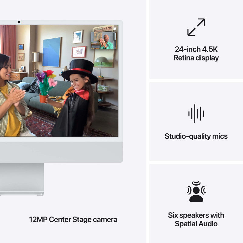 24-inch iMac with Retina 4.5K display Apple M4 chip with 8‑core CPU and 8‑core GPU